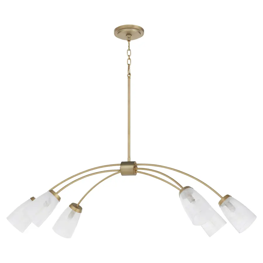 Arpeggio 6-Light Linear Chandelier in Aged Brass - Image 1