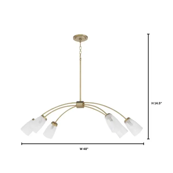 Arpeggio 6-Light Linear Chandelier in Aged Brass - Image 5
