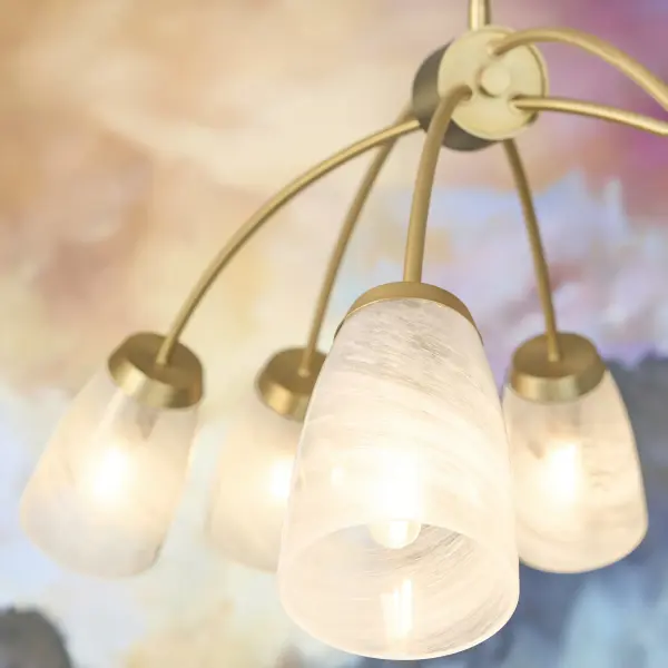 Arpeggio 6-Light Linear Chandelier in Aged Brass - Image 7