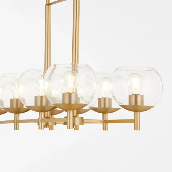 Lyon 8-Light Linear Chandelier in Aged Brass - Image 3