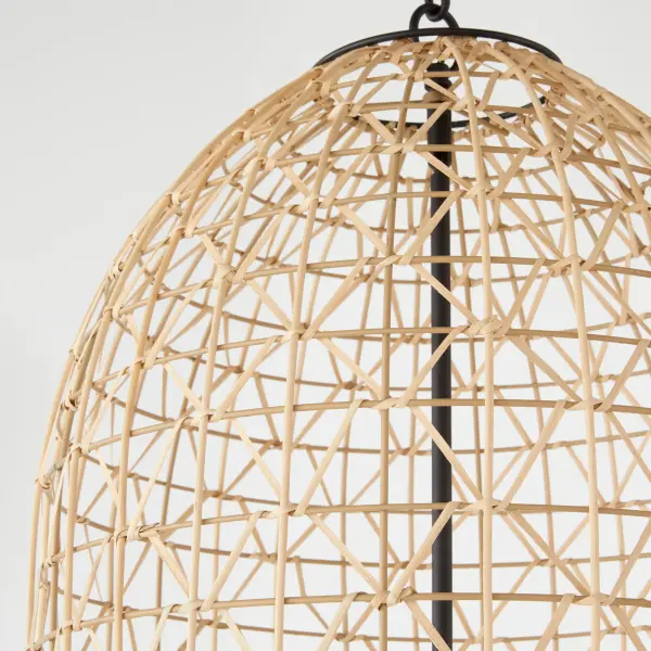 Rattan 3-Light Pendant in Matte Black - Image 4