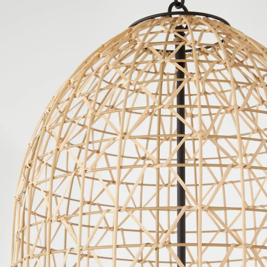 Rattan 3-Light Pendant in Matte Black - Image 4