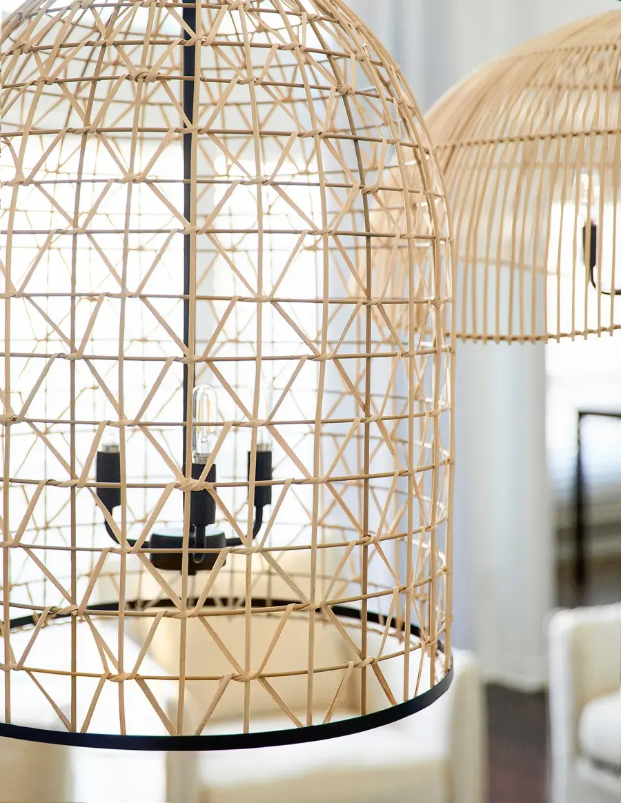 Rattan 3-Light Pendant in Matte Black - Image 5