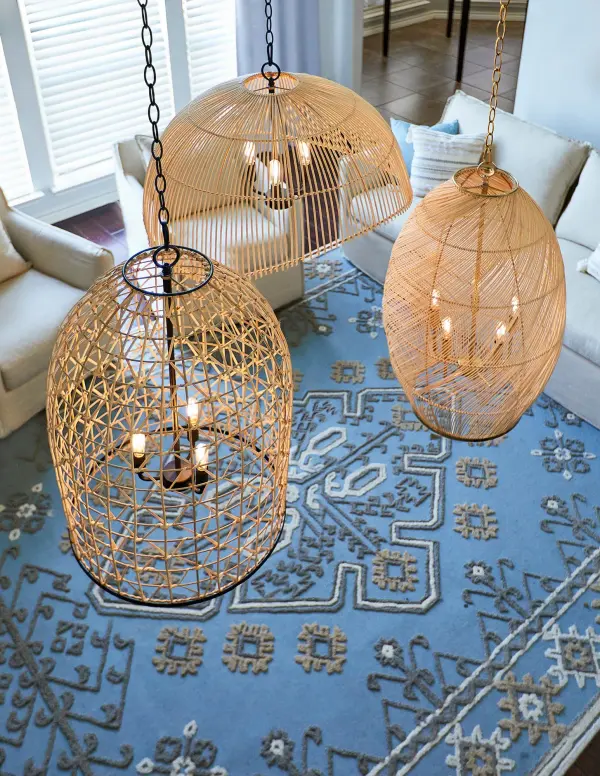Rattan 3-Light Pendant in Matte Black - Image 6