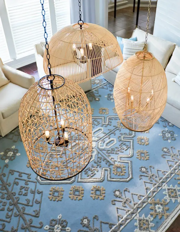 Rattan 3-Light Pendant in Matte Black - Image 7