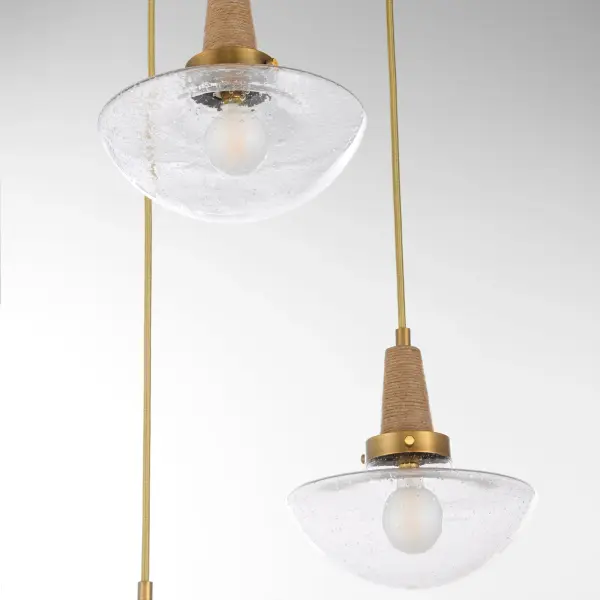 Stockport 3-Light Pendant in Brushed Brass - Image 3