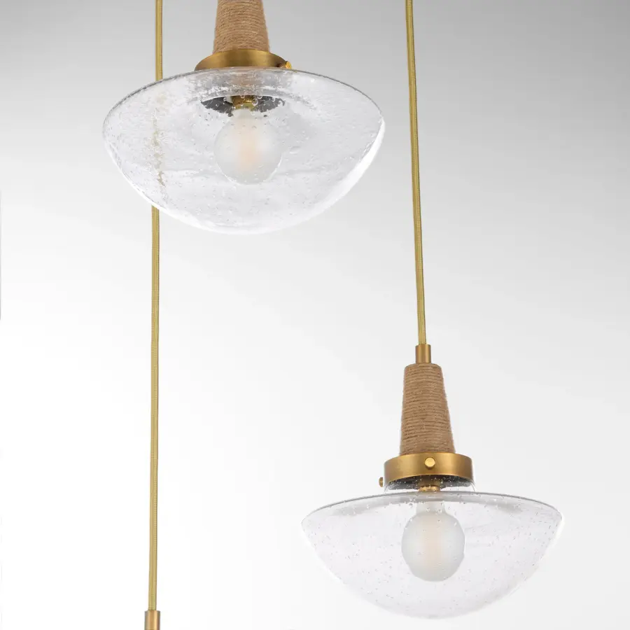 Stockport 3-Light Pendant in Brushed Brass - Image 3