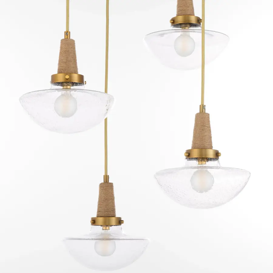 Stockport 5-Light Pendant in Brushed Brass - Image 4