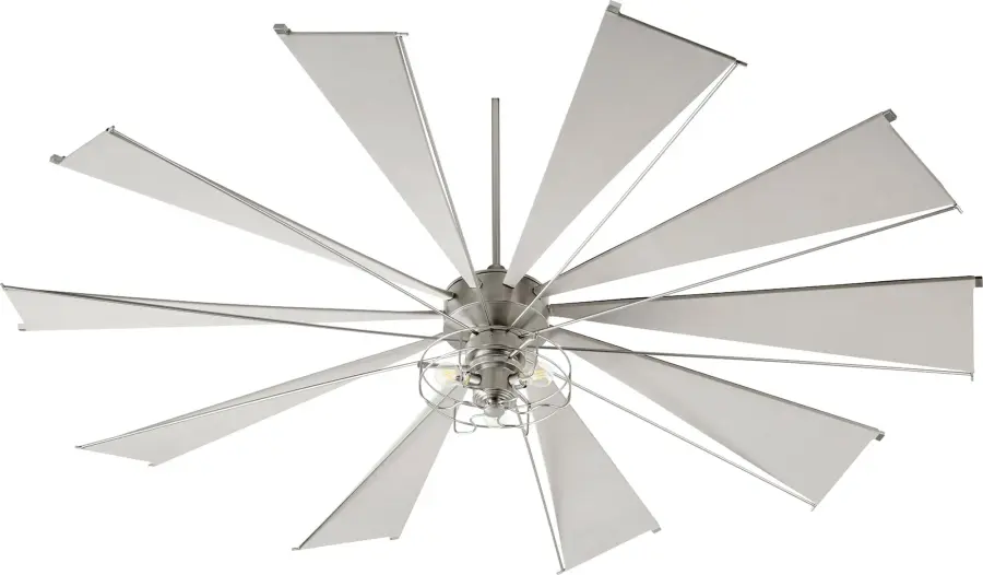 Mykonos 92-Inch 10-Blade Ceiling Fan in Satin Nickel - Image 2