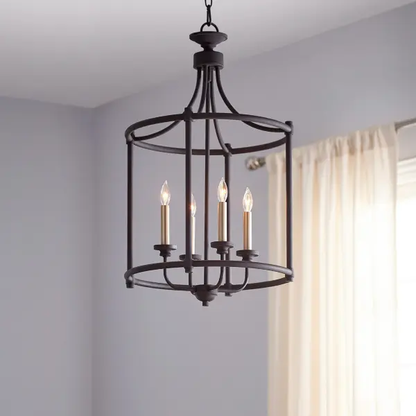 Transitional 4-Light Black Pendant - Image 4