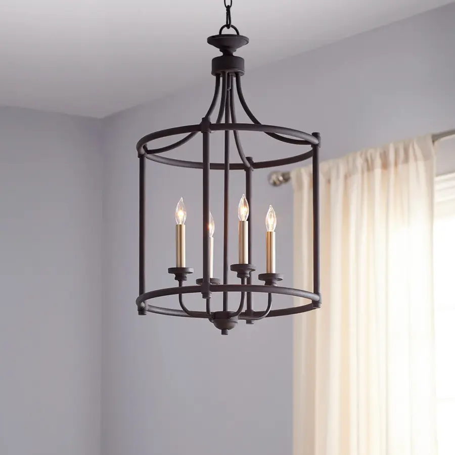 Transitional 4-Light Black Pendant - Image 4