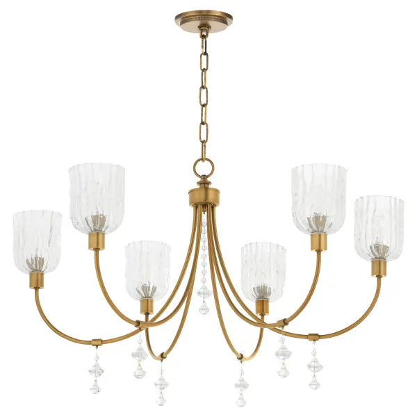 MERIAM 6-Light Chandelier in Brushed Brass - Image 1