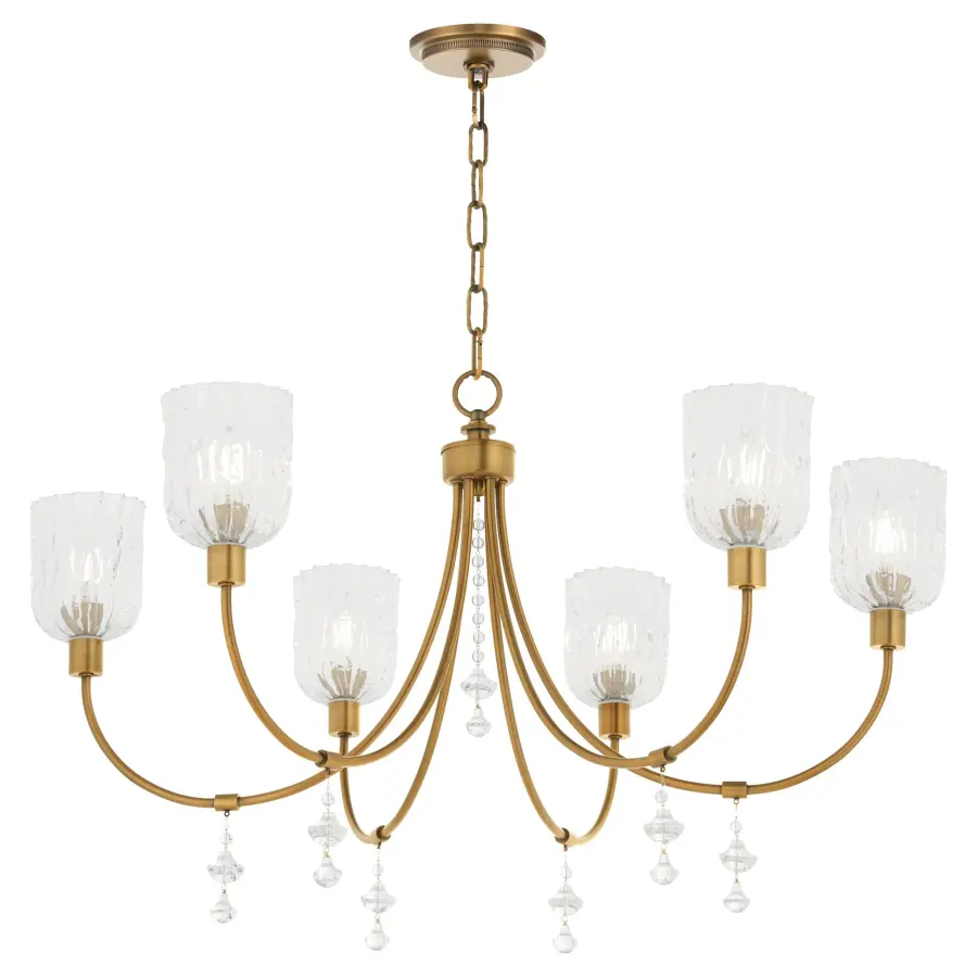 MERIAM 6-Light Chandelier in Brushed Brass - Image 2