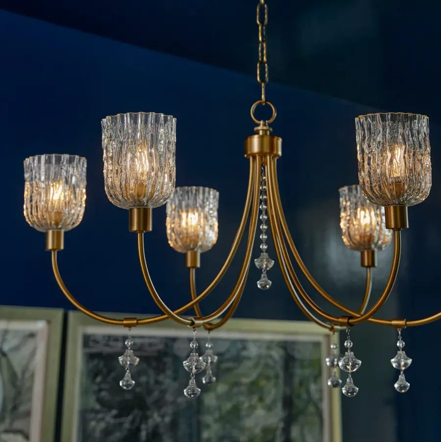 MERIAM 6-Light Chandelier in Brushed Brass - Image 8