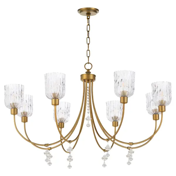 Meriam 8-Light Chandelier in Brushed Brass - Image 1