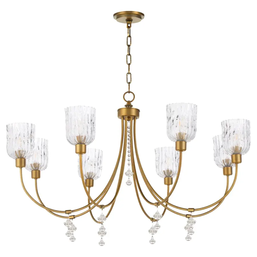 Meriam 8-Light Chandelier in Brushed Brass - Image 1