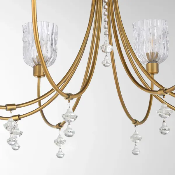 Meriam 8-Light Chandelier in Brushed Brass - Image 3