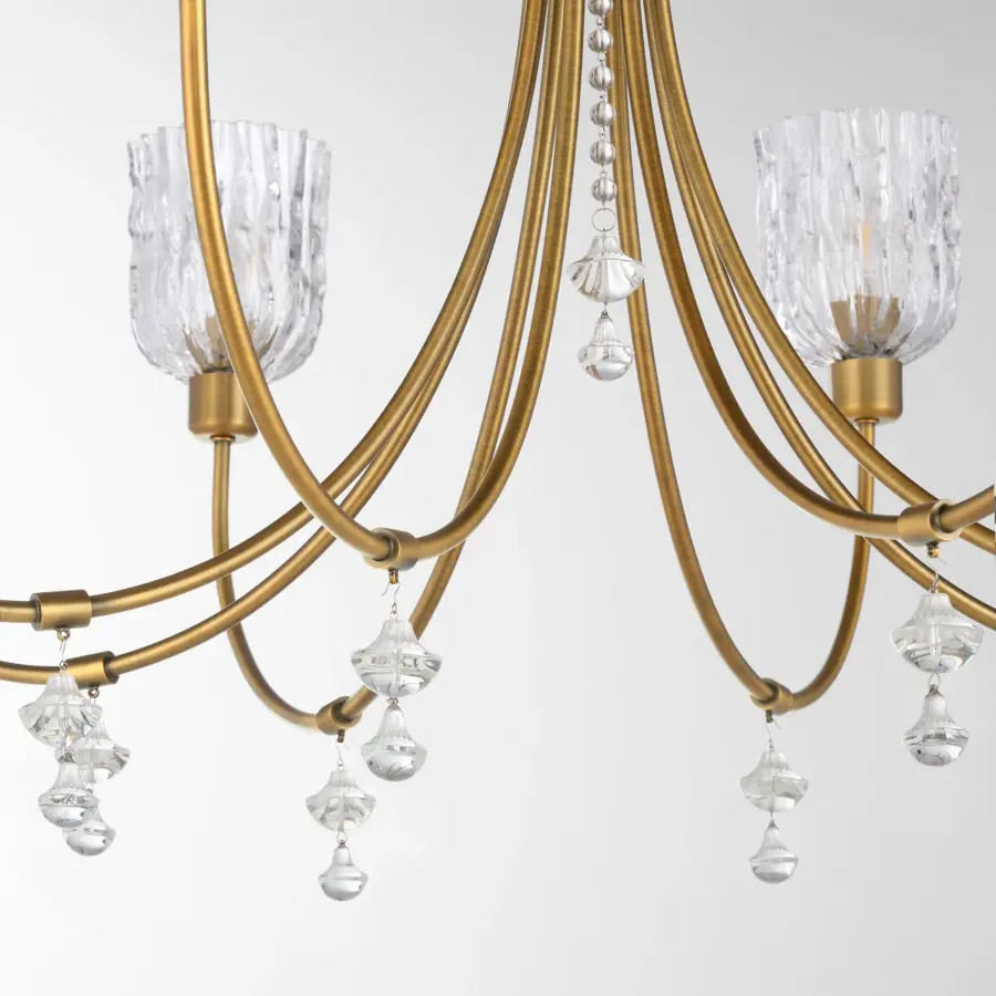 Meriam 8-Light Chandelier in Brushed Brass - Image 3