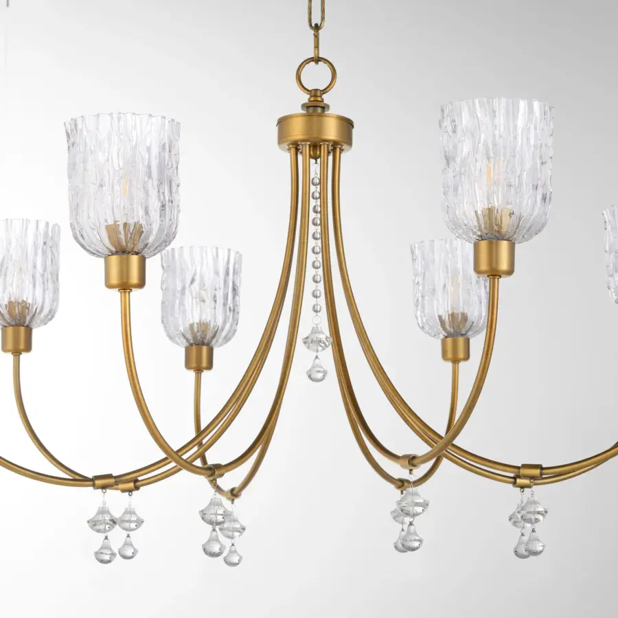 Meriam 8-Light Chandelier in Brushed Brass - Image 4