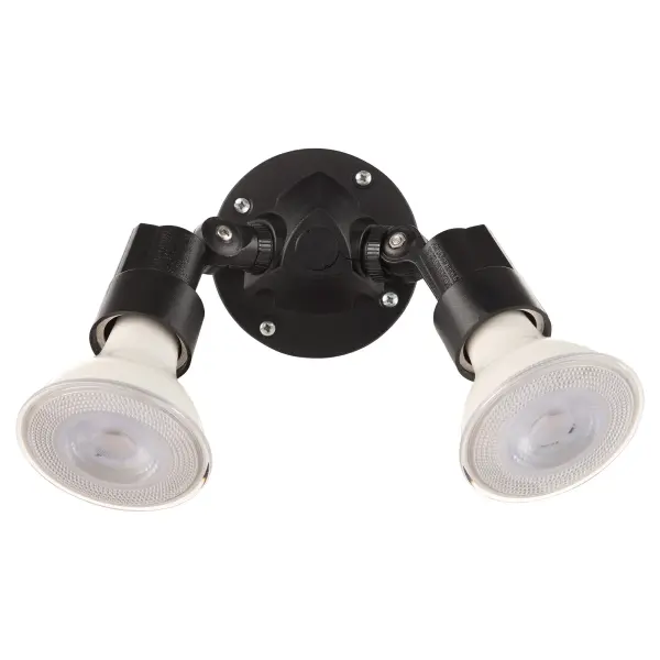 This practical 2-light outdoor wall mount delivers reliable illumination with wet-rated protection. The matte black finish and industrial design make it ideal for functional outdoor lighting needs.
