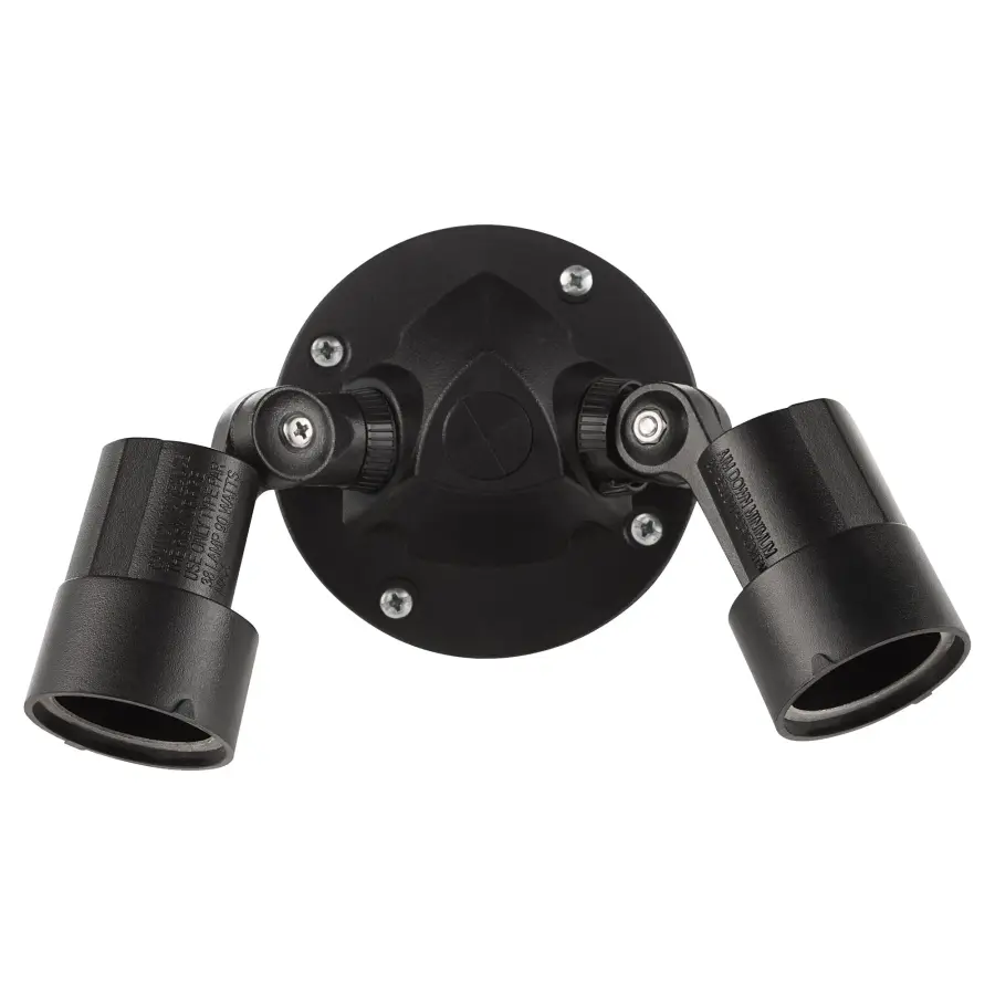 2-Light Wet Rated Outdoor Wall Mount in Black - Image 3