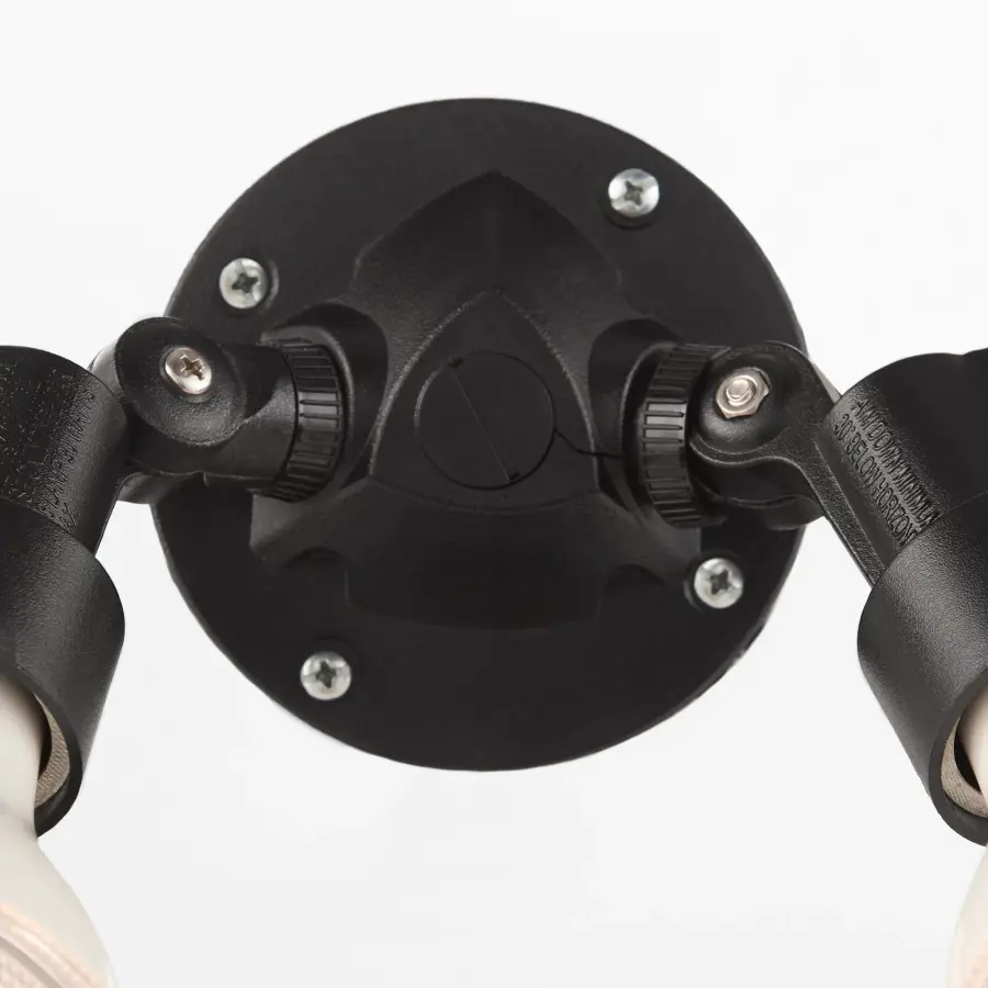 2-Light Wet Rated Outdoor Wall Mount in Black - Image 4