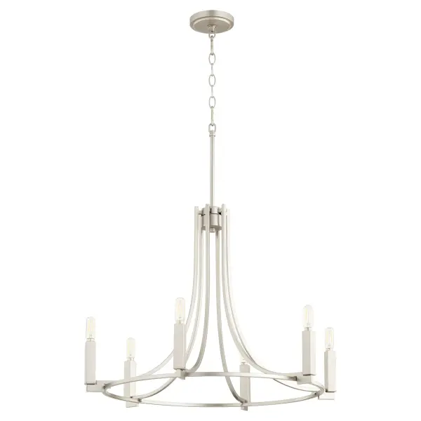 Olympus 6-Light Chandelier in Satin Nickel - Image 1