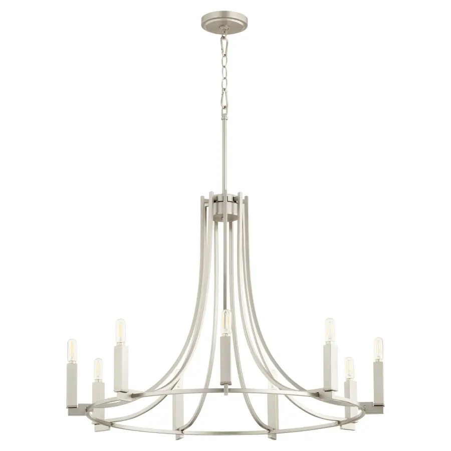 Olympus 9-Light Chandelier in Satin Nickel - Image 1