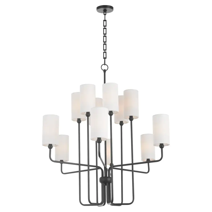 Charlotte 12-Light Chandelier in Matte Black - Image 2