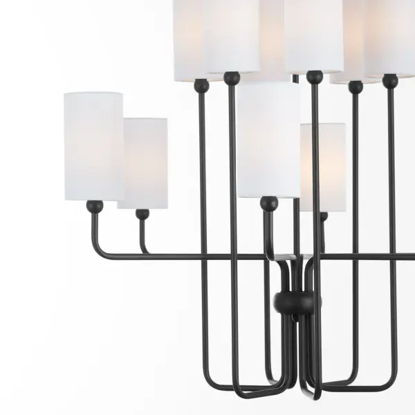 Charlotte 12-Light Chandelier in Matte Black - Image 3