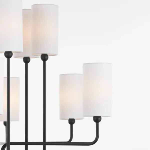 Charlotte 12-Light Chandelier in Matte Black - Image 4