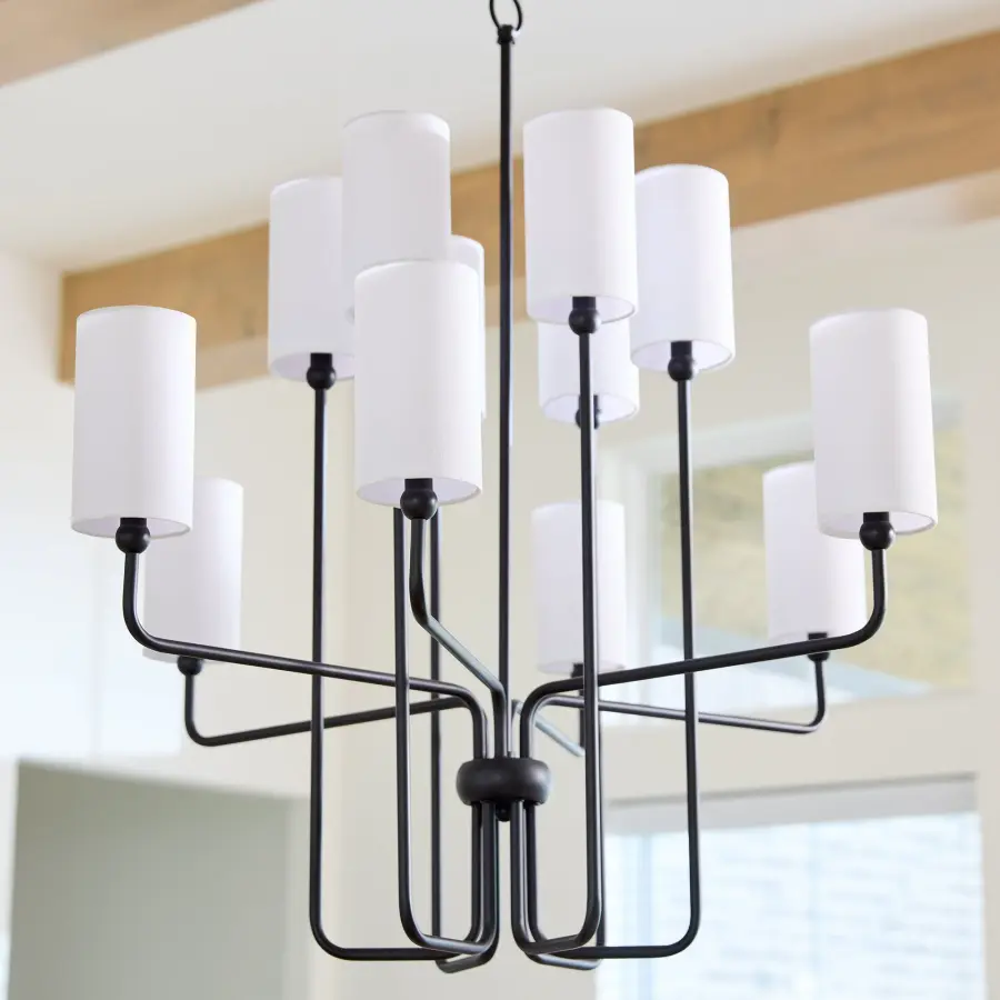 Charlotte 12-Light Chandelier in Matte Black - Image 5