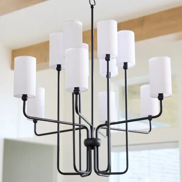 Charlotte 12-Light Chandelier in Matte Black - Image 7