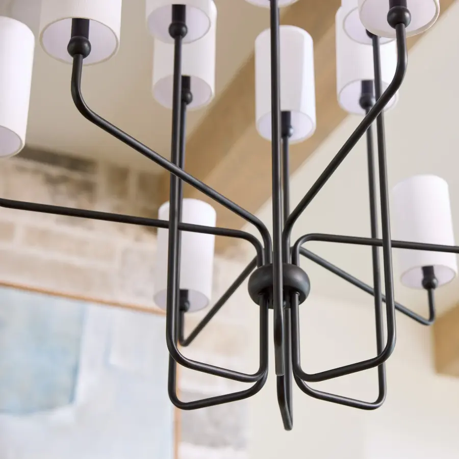 Charlotte 12-Light Chandelier in Matte Black - Image 8