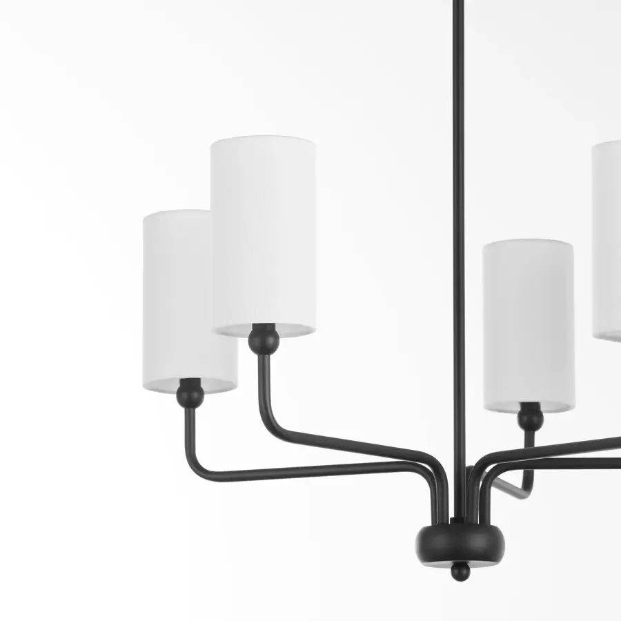 Charlotte 5-Light Chandelier in Matte Black - Image 4