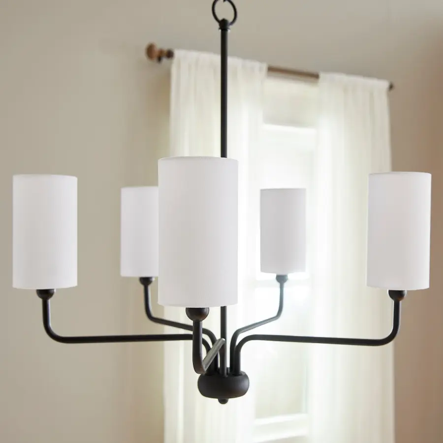 Charlotte 5-Light Chandelier in Matte Black - Image 6