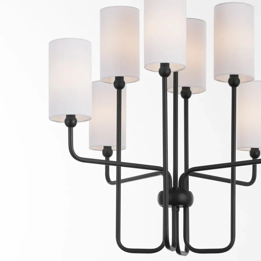 Charlotte 8-Light Chandelier in Matte Black - Image 3