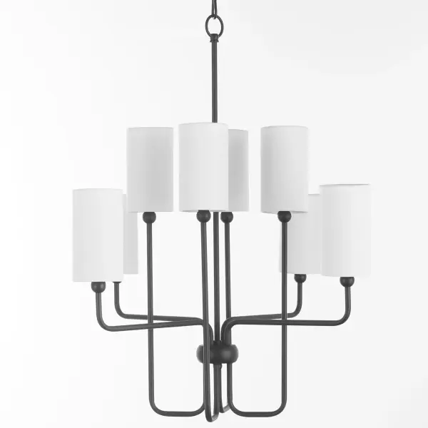 Charlotte 8-Light Chandelier in Matte Black - Image 4