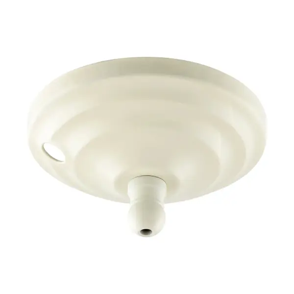 This dome-style bowl kit cap in antique white finish offers a timeless accessory for ceiling fan customization. Features a decorative finial and side knockout for chain switch installation.