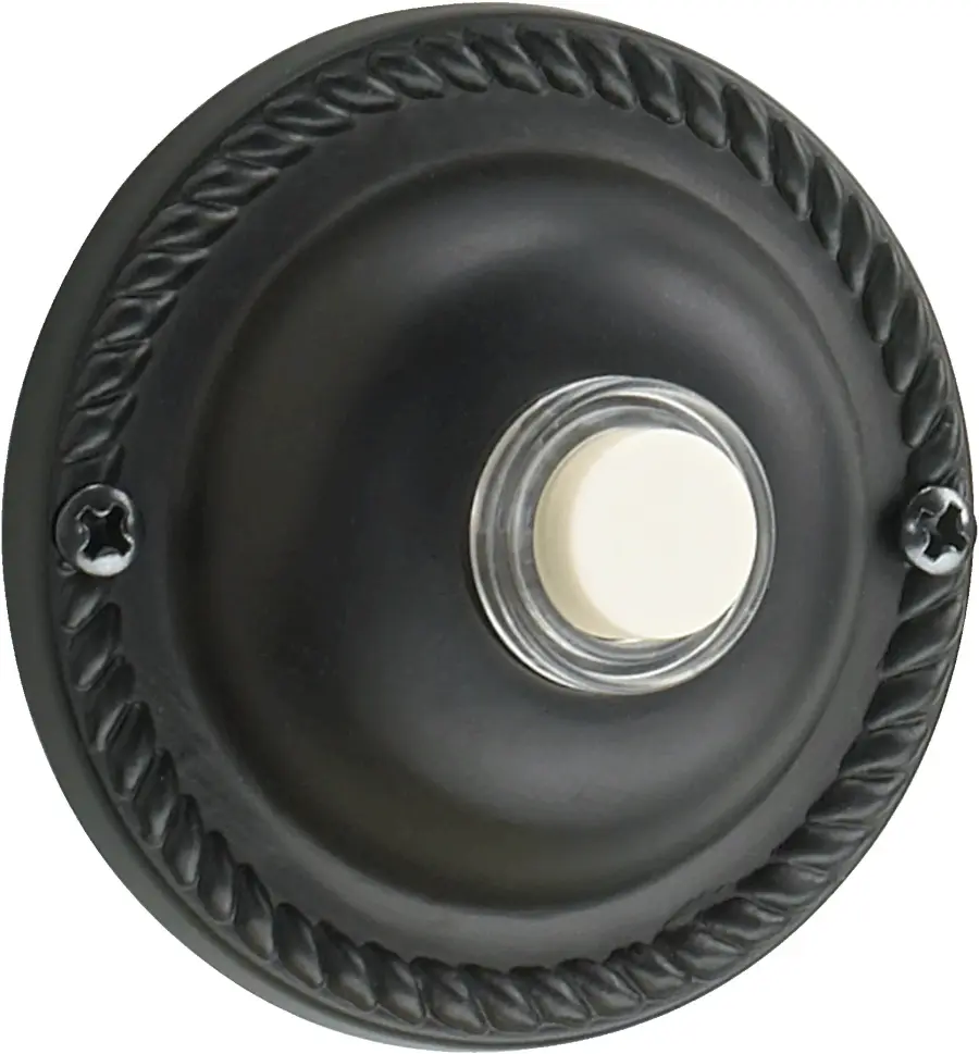 Traditional Round Doorbell Button in Old World Finish