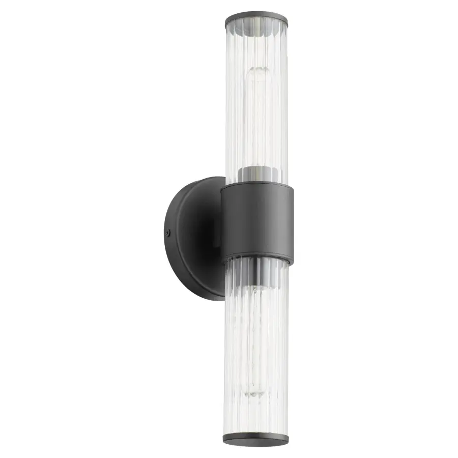 Fuze 2-Light Outdoor Wall Sconce in Textured Black - Image 1