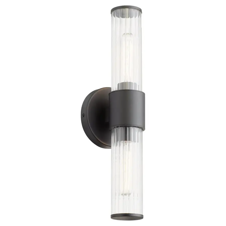 Fuze 2-Light Outdoor Wall Sconce in Textured Black - Image 2