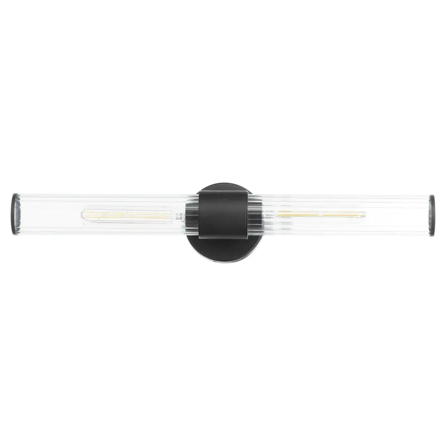 Fuze 2-Light Outdoor Wall Sconce in Textured Black - Image 1