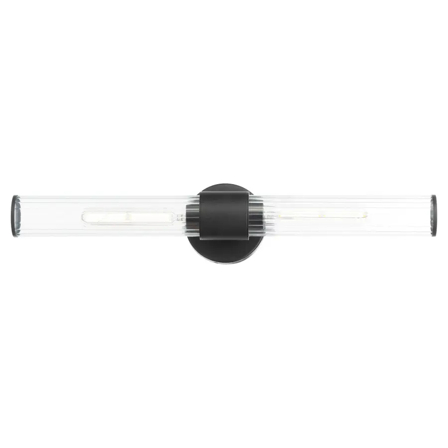 Fuze 2-Light Outdoor Wall Sconce in Textured Black - Image 2