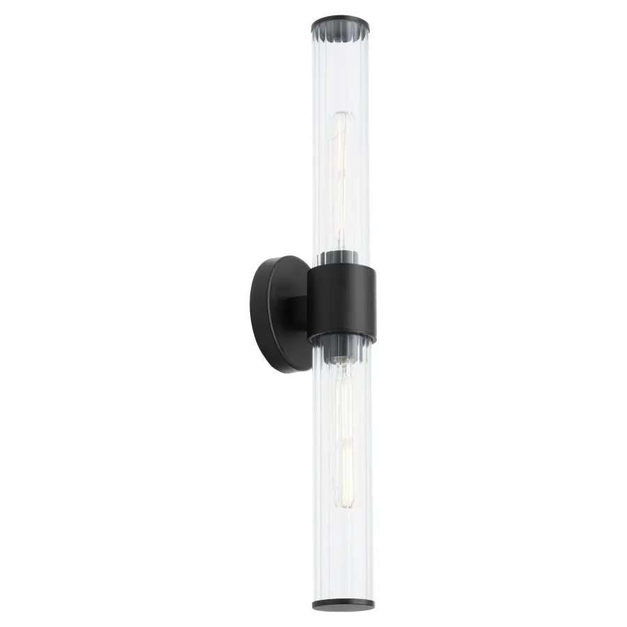 Fuze 2-Light Outdoor Wall Sconce in Textured Black - Image 3