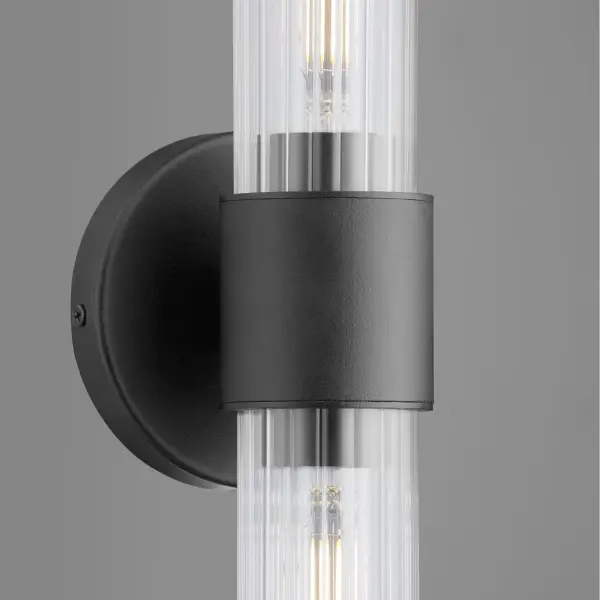 Fuze 2-Light Outdoor Wall Sconce in Textured Black - Image 6