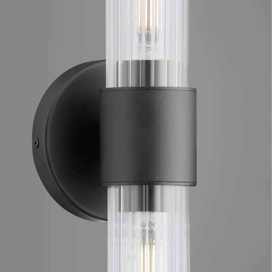 Fuze 2-Light Outdoor Wall Sconce in Textured Black - Image 6