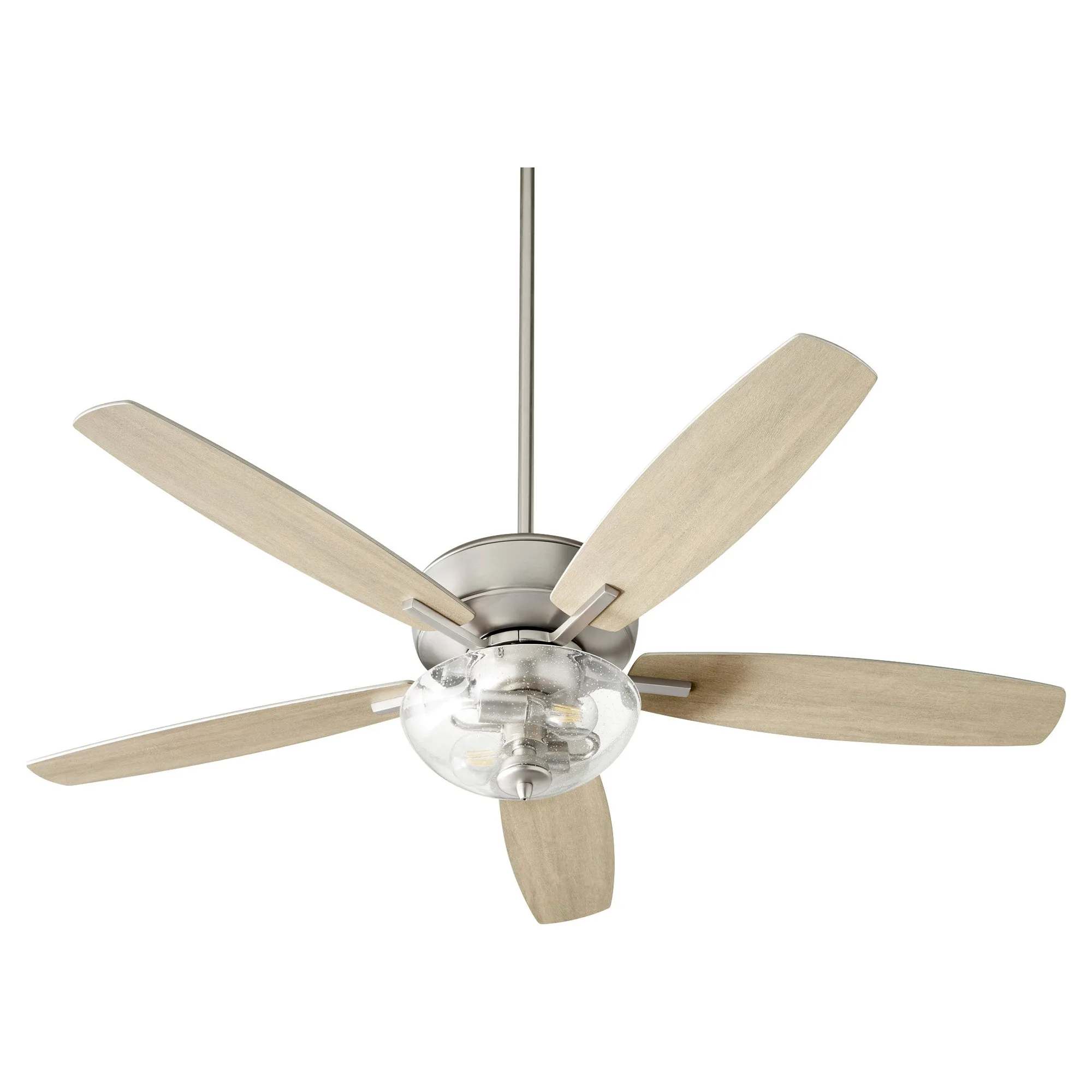 Breeze 52" Satin Nickel Transitional Ceiling Fan with Light