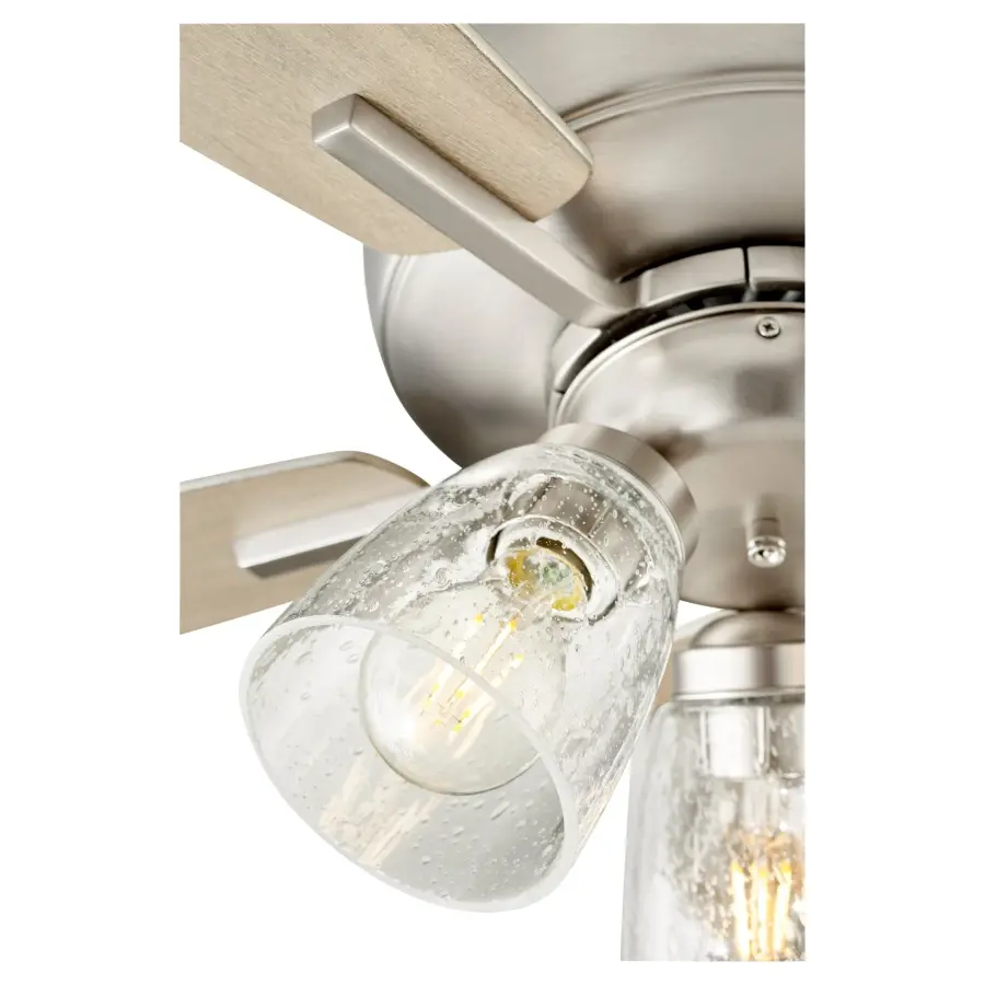 Breeze 52" Satin Nickel Transitional Ceiling Fan with Light - Image 3