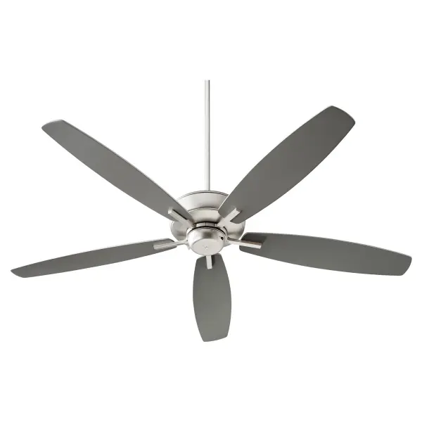 This five-blade ceiling fan combines sophisticated style with practical performance. The luxe satin nickel finish and 12-degree blade pitch deliver both visual appeal and efficient air circulation for larger spaces.